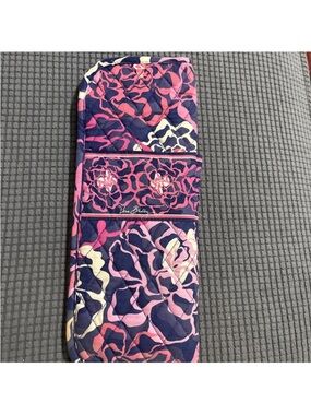 Vera Bradley Quilted Organizer Pouch - Navy, Pink & Cream Floral